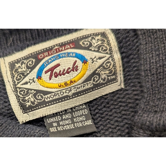 Vintage Jeans Wear Knitted Santa Clause Christmas Zip Cardigan Size Medium - Picture 4 of 7